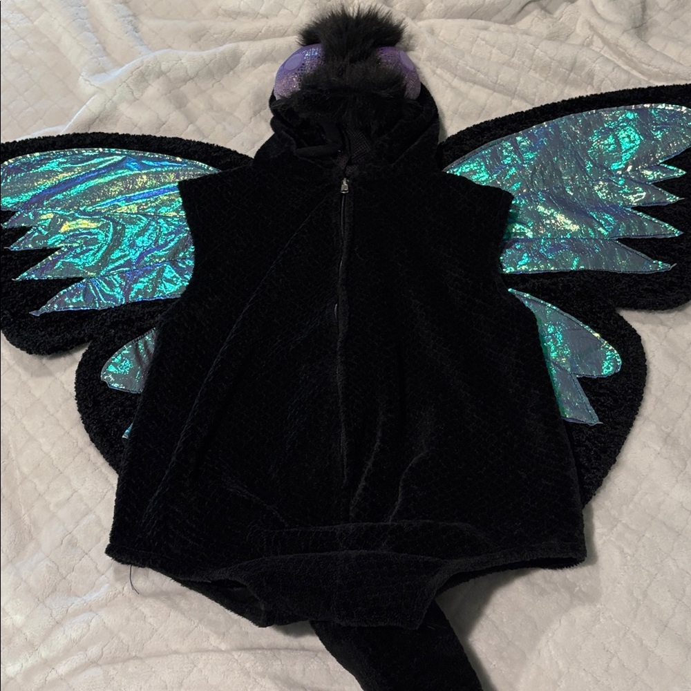 Chosun Black Blue Butterfly Halloween Costume Hooded Youth Size 7-8. EUC